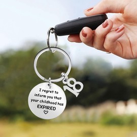 Silver 18th Birthday Keyring Gift – Funny & Practical Keepsake for Girls and Boys – Practical Metal 18th Birthday Keychain for Teens – Unique Engraved Keyring for 18-Year-Old – 1PCS Milestone Gift