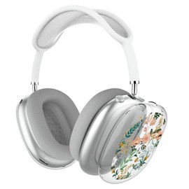 HIDAHE Cover for AirPods Max Headphones, Cute Soft TPU for AirPods Max Case, Transparent Case for AirPods Max, White Flower