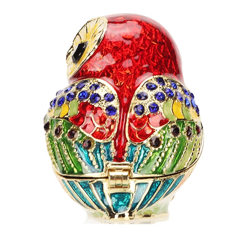 Metal Trinket Box Owl Shape Shiny Exquisite Zinc Alloy Jewelry