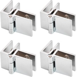 CTForest 4 x Zinc Alloy Clamp Hinge Fixing Clip Hinge Furniture Accessories for Showcase Glass Door for 5-8mm Glass