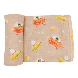 immispace - Ultra Soft Swaddle Blanket | Muslin Blankets for Girls & Boys | Newborns & Infants Gifts | 30% Organic Cotton + 70% Rayon | Large 47" x 47" | Machine Washable (Alien)
