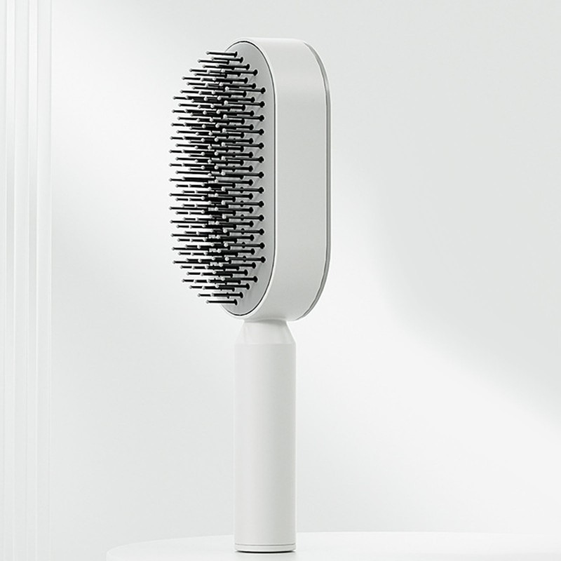 Cushion Hair Brush Self Cleaning Scalp Massage Rounded Comb Teeth