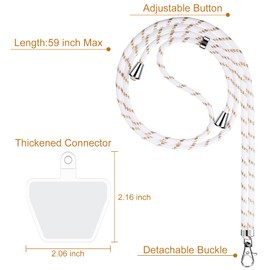 Weewooday 4 Pcs Phone Lanyard Crossbody Phone Strap Universal Cellphone Neck Lanyard with Patch for Women, Anti Theft(Bright Color Series)