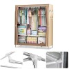 Portable Closet Organizer with Waterproof Cover Storage Shelves Rack Wardrobe