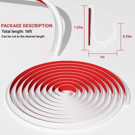 RV Rain Gutter, White – 3/4” Height, 16’ Length PVC Plastic drip Guides,for Cars, Vans, caravans, roof rainwater Diversion Strips, Flexible J-Shaped Decorative moldings