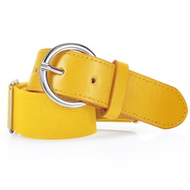SANSTHS Adult And Youth Baseball Belt for Women Men,Elastic Adjustable Uniform Belt Softball Belt,Yellow,Youth
