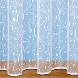 John Aird Scroll Design Net Curtain - Sold By The Metre - (Drop: 63" (160cm))