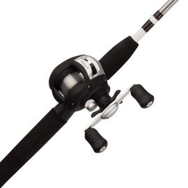 Shakespeare Alpha Baitcasting Reel and 6' Fishing Rod Combo, Low Profile Reel, Right/Left Handle Position, 2-Piece Tubular Glass Rod, Graphite Frame, Multi Disc Star Drag System
