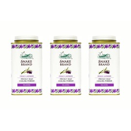 SNAKE BRAND Prickly Heat Cooling Body Powder Relaxing Lavender 140g (3-Pack)