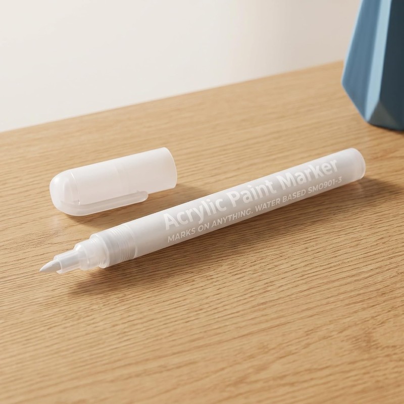 ibasenice Rotulador de esmalte de uñas blanco de secado rápido,