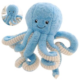 JOSON Cute Octopus Plush Toys, Soft Octopus Stuffed Animals, Girls and Boys Adult Birthday (16 Inch, Blue)
