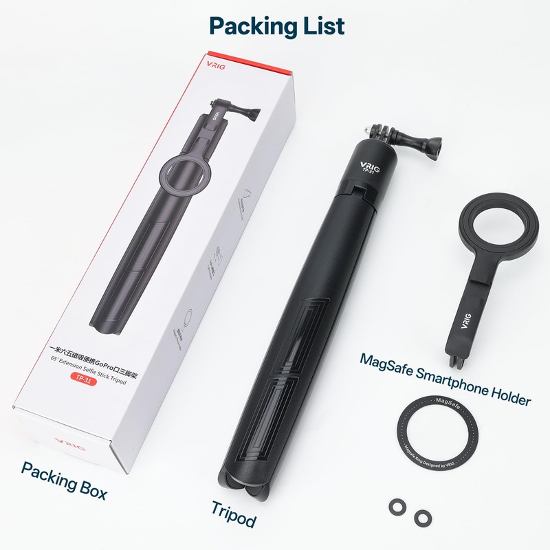 VRIG Action 5Pro Tripod with Go-Pro Adapter Mount & Cold