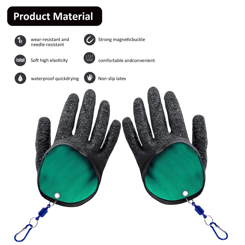 IUSOT 1 Pair Fishing Gloves, Predator Bite-Resistant Waterproof Anti-Cut Glove