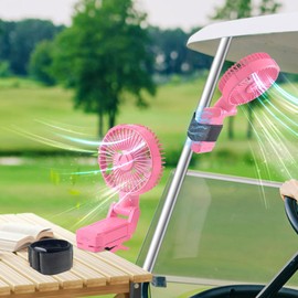 Golf Cart Fan Rechargeable Magnetic Portable Outdoor Camping Tent Fan, 10400mAh Battery Powered Fans 180°Rotation,Led Lantern With Fastening Strap,Suitable for EZGO Club Car Yamaha