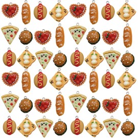 Youdiyla 36pcs Resin food hot dog series Pendant Jewelry Making DIY Keychain Earrings Pendant Various Design Charms for Jewelry Making Bracelets Necklace (SN506)