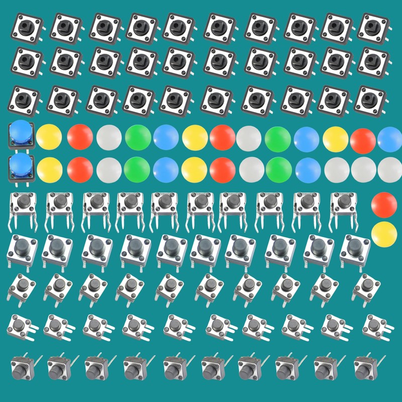 Lonely Binary 120-Piece Tactile Push Button Switch Kit – Includes