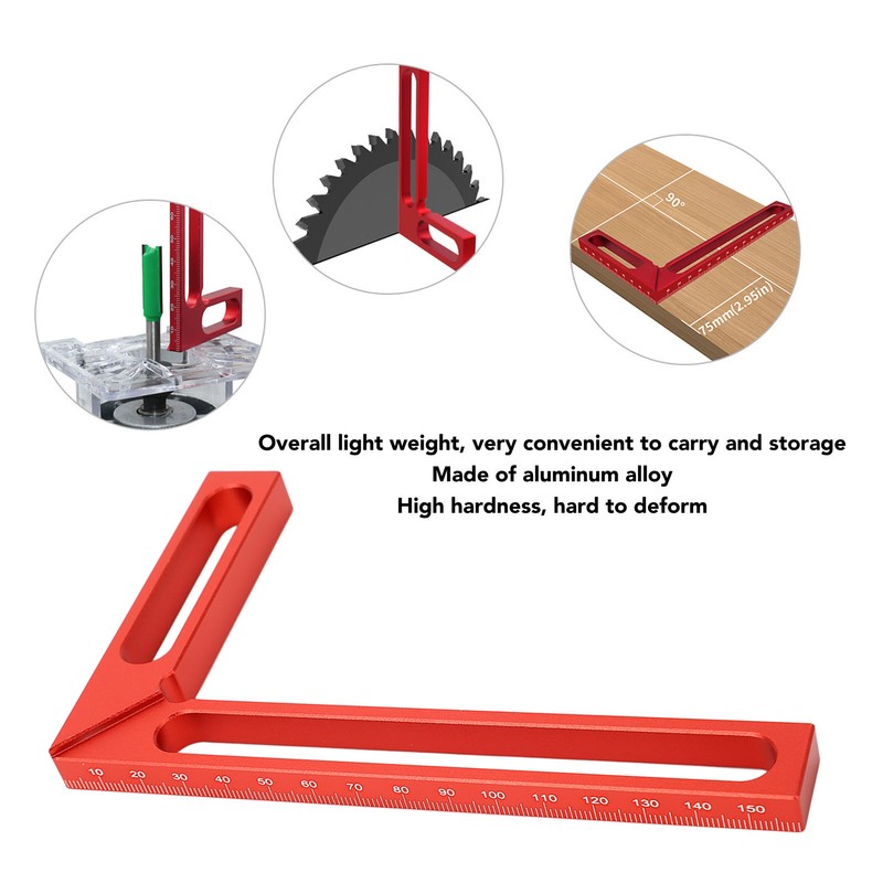 Carpenter Square L Shape Aluminum Alloy Height Measuring Scribing 90°