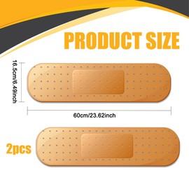 2PCS Car Bandaid Sticker, Giant Car Bumper Sticker Large Bandage Decal, Bandage Funny Automotive Decal, Car Decor Accessories Band-Aid Shape Stickers Large Decals Universal for Vehicle (Beige*2)