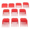 10pcs Professional Hair Clipper Guide Comb Red Hair Trimmer Cutting