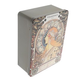 PACKOVE Vintage Tin Box with Lock Antique Storage Case for Jewelry Documents and Keepsakes 1PCS Tinplate Container for Home Organization