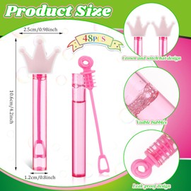 Silipull 48 Pcs 4.2'' Mini Bubble Wands Bubbles Party Favors Birthday Party Supplies Favor Decorations for Boys and Girls Gift Graduation Goodie Bag, Contains Liquid(Crown Shape)