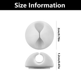 6 PCS Cable Tidy Clips, Cable Holder Clips, Wire Holders for Cables, Clip Management Desktop Cord, for Computer or Mouse Cord, Home Office(White)