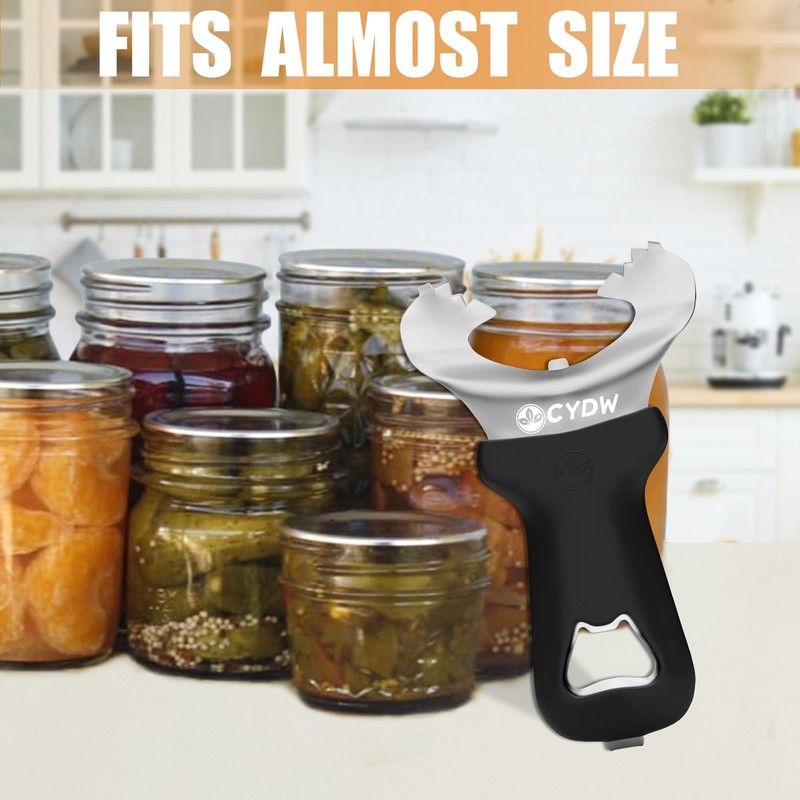 CYDW Mason Jar Opener Tool with Soft Touch Handle, No