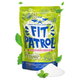 FIT PATROL Zero Calorie Sweetener | Keto Sugar Substitute w/ Stevia, Plant-Based Sugar Substitute for Baking, Sugar-like Texture | Zero Net Carbs, No Gluten, Non GMO | All-Purpose Sugar Replacement 0 Calorie Sweetener (15.9 Oz)