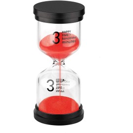 SuLiao 3 Minute Hourglass, Red Sand Watch 3 Min, Small Sand Dial Timer, Plastic Reloj De Arena Three Minutos, Hour Glass Sandglass for Toddlers, Office, Classroom, Games, Kitchen, Decorative
