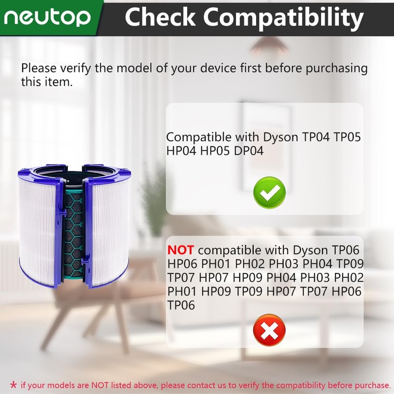 Neutop 360˚ Glass HEPA Filter and Activated Carbon Filter Compatible