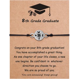 Smilebelle 8th Grade Graduation Gifts for Boys Girls,Compass Graduation Bracelets as Middle School Graduation Gifts,2025 Graduation Gifts for Daughter Granddaughter Niece Son