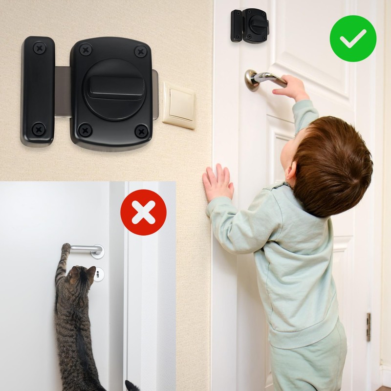 Alise Gate Latch,Slide Bolt Latches Lock,Safety Double Sided Gate Hardware,MS110U-B