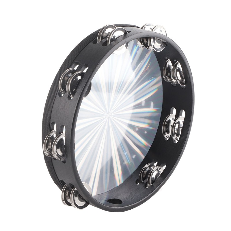 Tambourine Double Row 16 Pairs Metal Jingles Clear Sound Laser