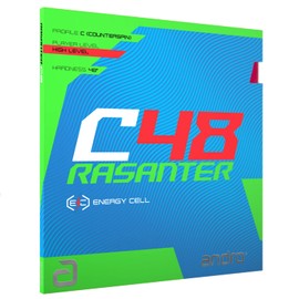 andro 110021098 Table Tennis Rubber Razantar C48 Soft Back UM Tension Black 2.0