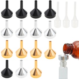 15 Pack Small Metal Funnels with 3 Pack Mini Pipette, Small Stainless Steel Funnel for Filling Bottle and Containers, Oil and Liquid Transfer, Atomizers Perfume Liquid
