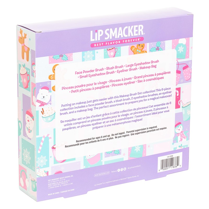 Lip Smacker Holiday Makeup Brush Set, Set of Six Makeup