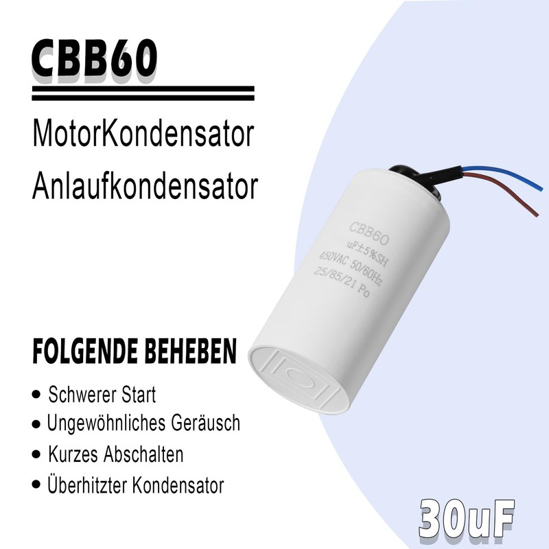Iruihoo CBB60 450V 30uf 50/60Hz Starting Capacitor, Motor Operating Capacitor,