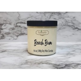 Eartherella Soap & Candle Co. BEACH BUM Soy Wax 14 oz. Jar Candle | Vegan | Summer candle | Ocean Mist | Gift