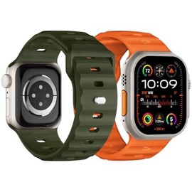 Suitisbest Compatibles con Apple Watch Correa de 49mm 45mm 44mm 42mm para Hombres, Pulseras de Silicona Suave Impermeable Correa de Repuesto para