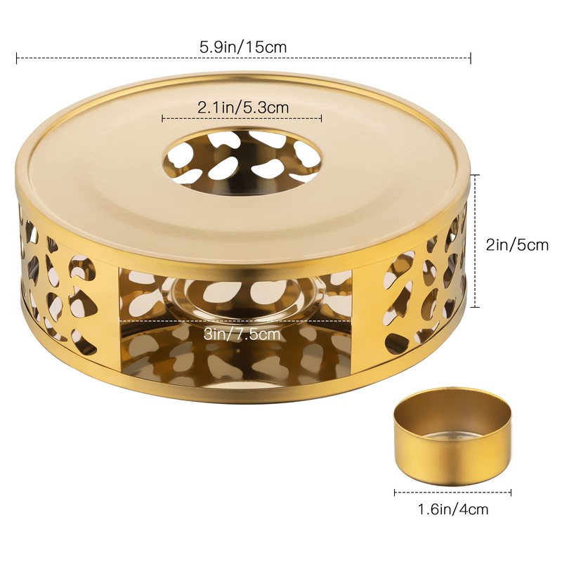 Simtive Teapot Warmer, Brushed Stainless Steel Tea Warmer with Tealight