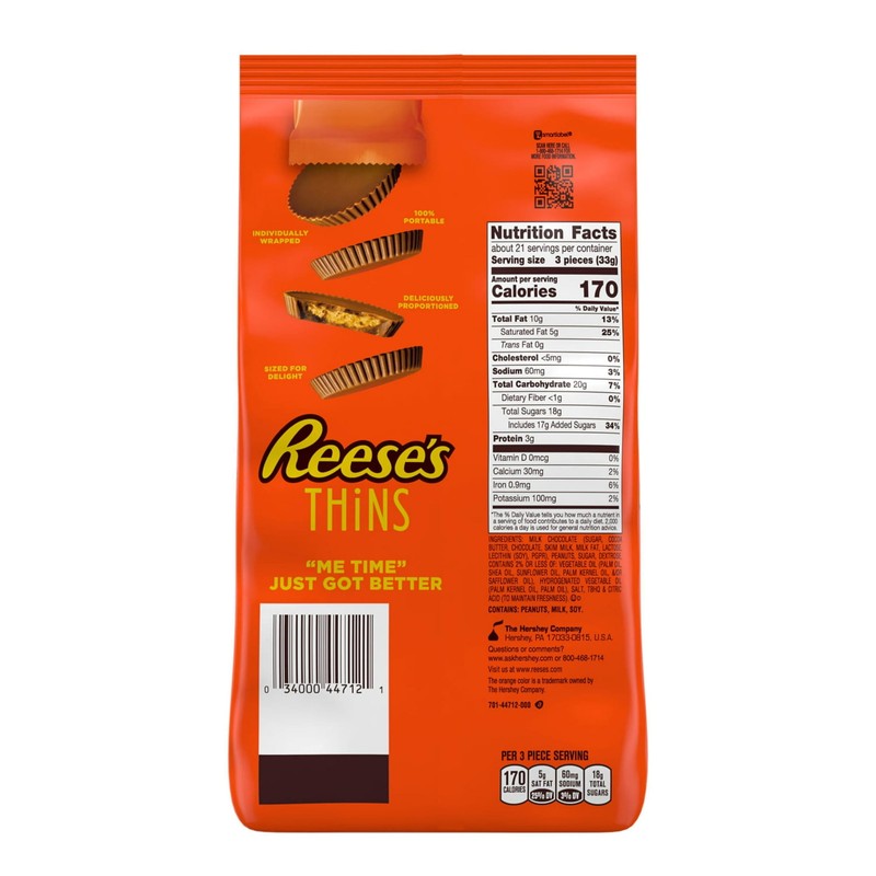 REESE'S Individually Wrapped Candy Party Pack Milk Chocolate & Peanut