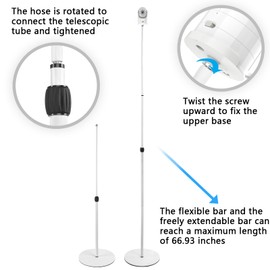 Adjustable Universal Monitor Moun Height Floor Stand for Infant Optics DXR-8/DXR-8 Pro,Arenti,VAVA Baby Monitor 720P,Hipp,Owlet Cam 2/ Owlet Cam Smart Baby Monitor (White)