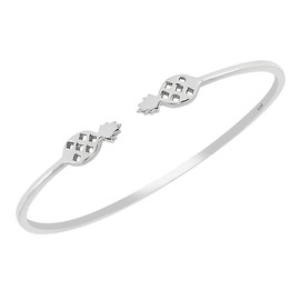 TISHAVI Pineapple Shape 925 Sterling Silver Plain Silver Bangle Bracelet Fine Jewelry for Women Mom Wife Her