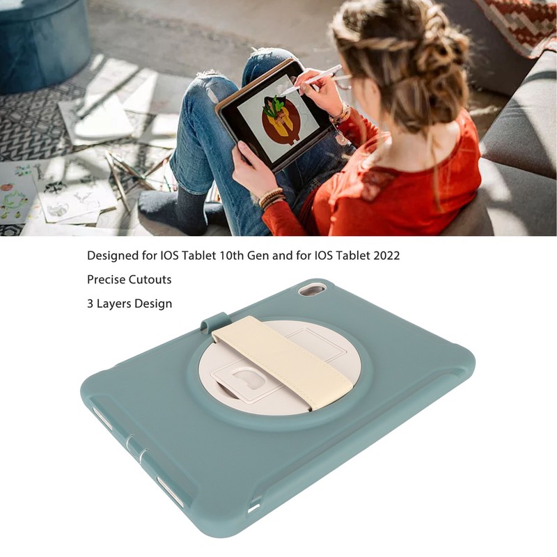Tablet Case Hard PC Precise Cutouts Hand Strap 360 Degree