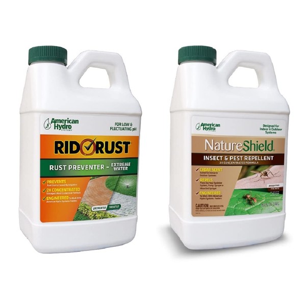 American Hydro Systems Prevent and Repel Pack, RR2 Rid O' Rust Stain Preventer Extreme and NS2 NatureShield Low Odor Insect Pest Repellant