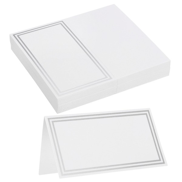 MECCANIXITY 20pcs Place Cards, Line Border Printable Place Name Cards