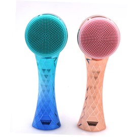 FRCOLOR Manual Facial Cleansing Brush Portable Skin Care Tool for Home Travel Gradient Blue Soft Comfortable for All Skin Types Durable Material for Sensitive Skin