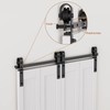 ROOMTEC Bi-Folding Sliding Barn Door Hardware Track Kit, Black Roller
