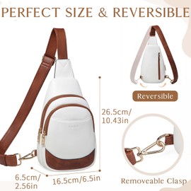 RAVUO Sling Bag for Women, Vegan Leather Crossbody Handbags Water Resistant Chest Bag with Multiple Pockets for Travel,Shopping,Sightseeing