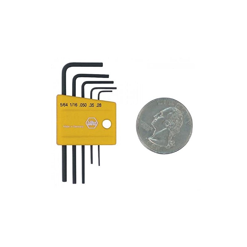 Wiha 35393 5 Piece Mini L-Key Short Hex SAE Set